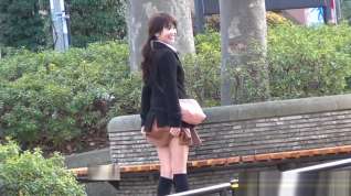 Online film Asian teen pulls up skirt
