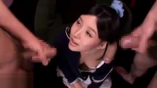 Online film Japanese schoolgirl double cumshot on pretty face