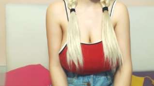 Online film Blonde teen with huge natural boobs