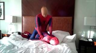 Online film spiderman humped by stocking faced spiderman