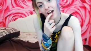 Online film Cute tattooed teen lewd on cam