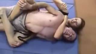 Online film Mixed wrestling , guy get used and humiliated