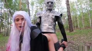 Online film Game of Thrones cosplay: Daenerys & Arya loves big dick of the Night King