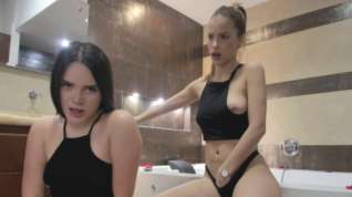 Online film two hot girls having fun at webcam