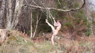 Online film Naked self bondage in the woods gone wrong