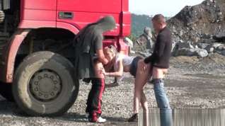 Online film Two horny truck drivers fucks one blonde outdoor