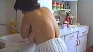 Online film Mature wife cleaning the house