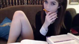 Online film schoolgril studying and showing ass on cam