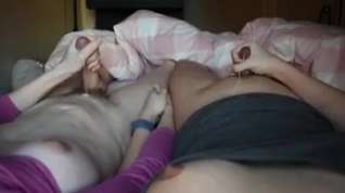 Online film Trannys lay down and cum together