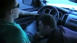 Online film Twinks in car jerking and sucking on the road