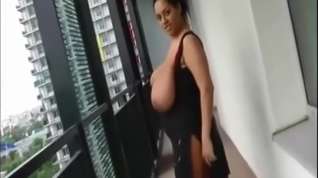 Online film Big natural boobs on balcony