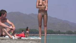 Online film Shy nude couple caught on the nudist beach