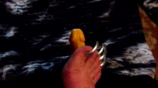 Online film long toenails scratching dildo