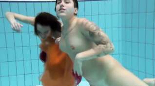 Online film Two underwater girls loving eachother