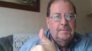 Online film grandpa stroke on webcam