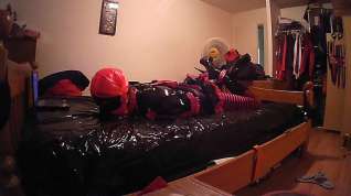 Online film Sissy escapes self hogtie