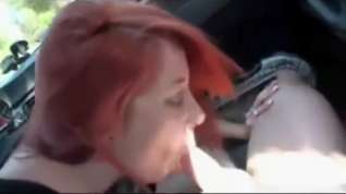 Online film Redhead in Car Sucks & Fucks