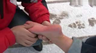 Online film the IRA barefeet in public on a snowy day