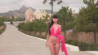 Online film My sex red dress is perfect to flashing in public