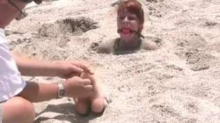 Online film redhead hollis beach buried feet tickled