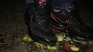 Online film dominant girl in nike air max crush apples and then my hands
