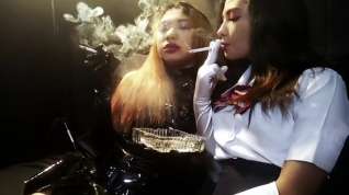 Online film Smoking Asians Liz teaches Mara to smoke