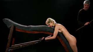 Online film Little blonde whore caned while chained down
