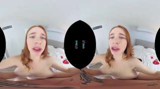 Online film VRHUSH Redhead Scarlett Snow rides a big dick in VR