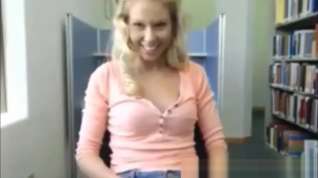 Online film Blonde hot teen in library