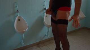 Online film Male slut in tranny masturbates on a urinal