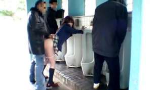 Online film Teen in public men room