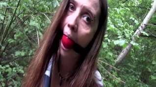 Online film Walking cuffed and gagged outdoors