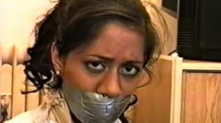 Online film Indian girl wrap gagged and bound