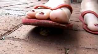 Online film SUS-Red Flip Flops Anna Squish Snail