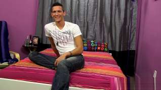 Online film Young gay Austin Tyler interviewed before toys insertion