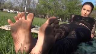 Online film Mistress Mira in HOT bodystocking shows dirty feet