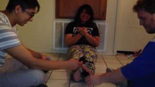 Online film 18 Year Old Latina Foot Tickled by her friends