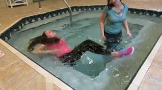 Online film Clothed Lesbians in Indoor Pool