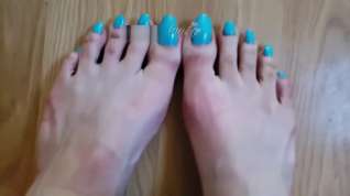 Online film Instagram Model : Showing Off Long Toes And Big Nail Beds. Long Blue Nails.