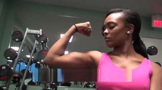 Online film girls biceps flexing