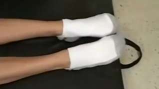Online film Hot Brunette Workout in sock