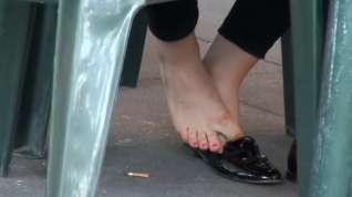 Online film Candid shoeplay barefoot in moccasin and flats