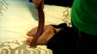 Online film Keagen gets her palms and feet whipped for not keeping the room tidy