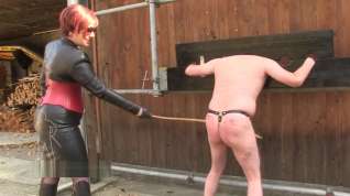Online film Leather mistress canes stupid slave