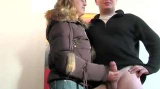 Online film Redhead Teen in Down Jacket and Fur Hood Handjob