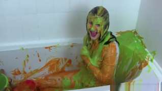 Online film Schoolgirl outfit and buckets of slime - part 1