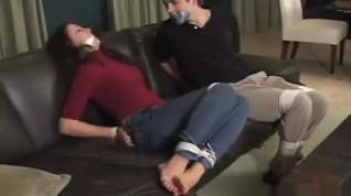 Online film Girl and boy, tied and gagged by burglar