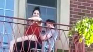Online film Shameless couple on balcony