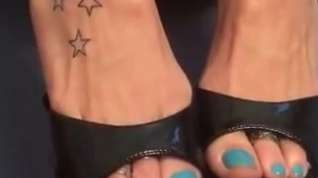Online film Sexy Blue toenails in Black highheels