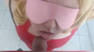 Online film Sissy Cum Pig sucks BBC blindfolded and takes cum